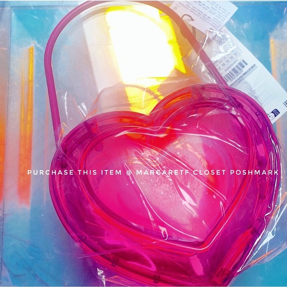 Zara Barbie pink heart shaped clear box bag SZ M , 2023 fits plus cell - Picture 3 of 11